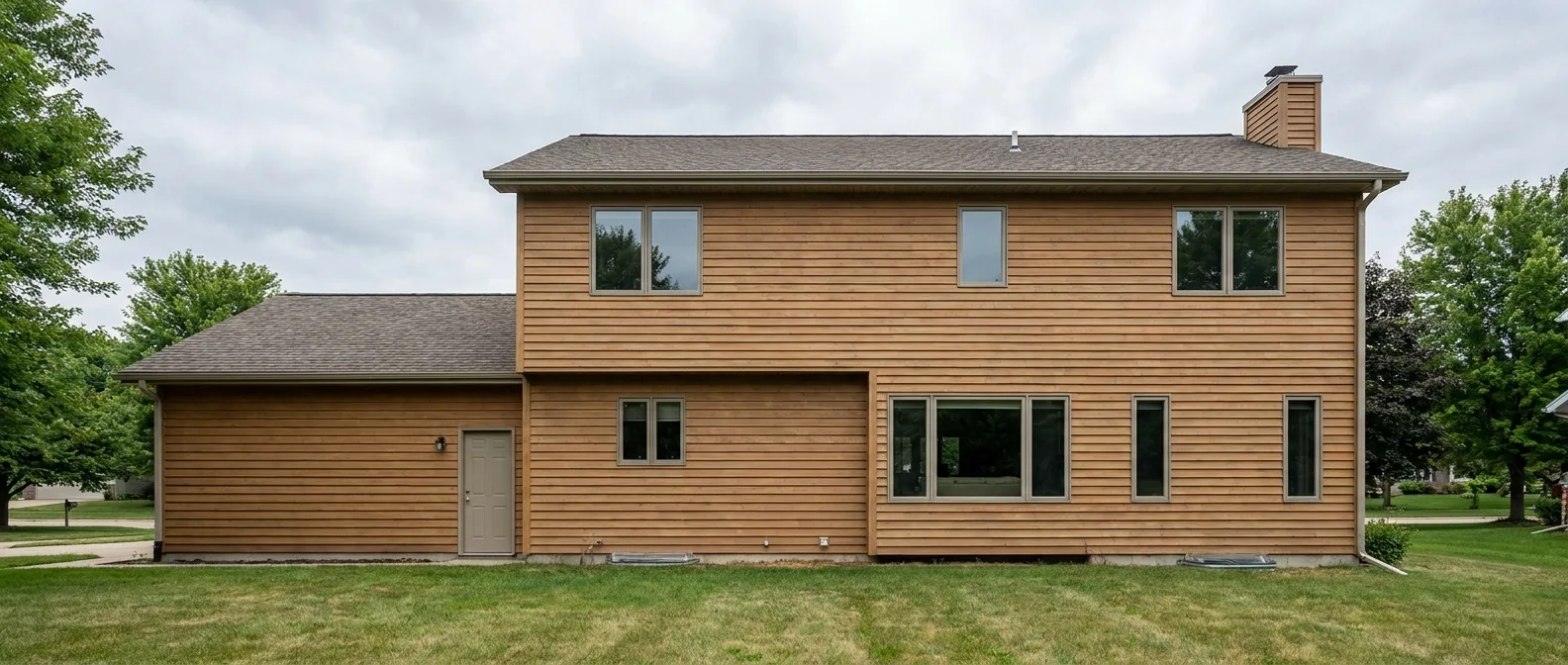 Full elevation view of a home finished in LP SmartSide siding