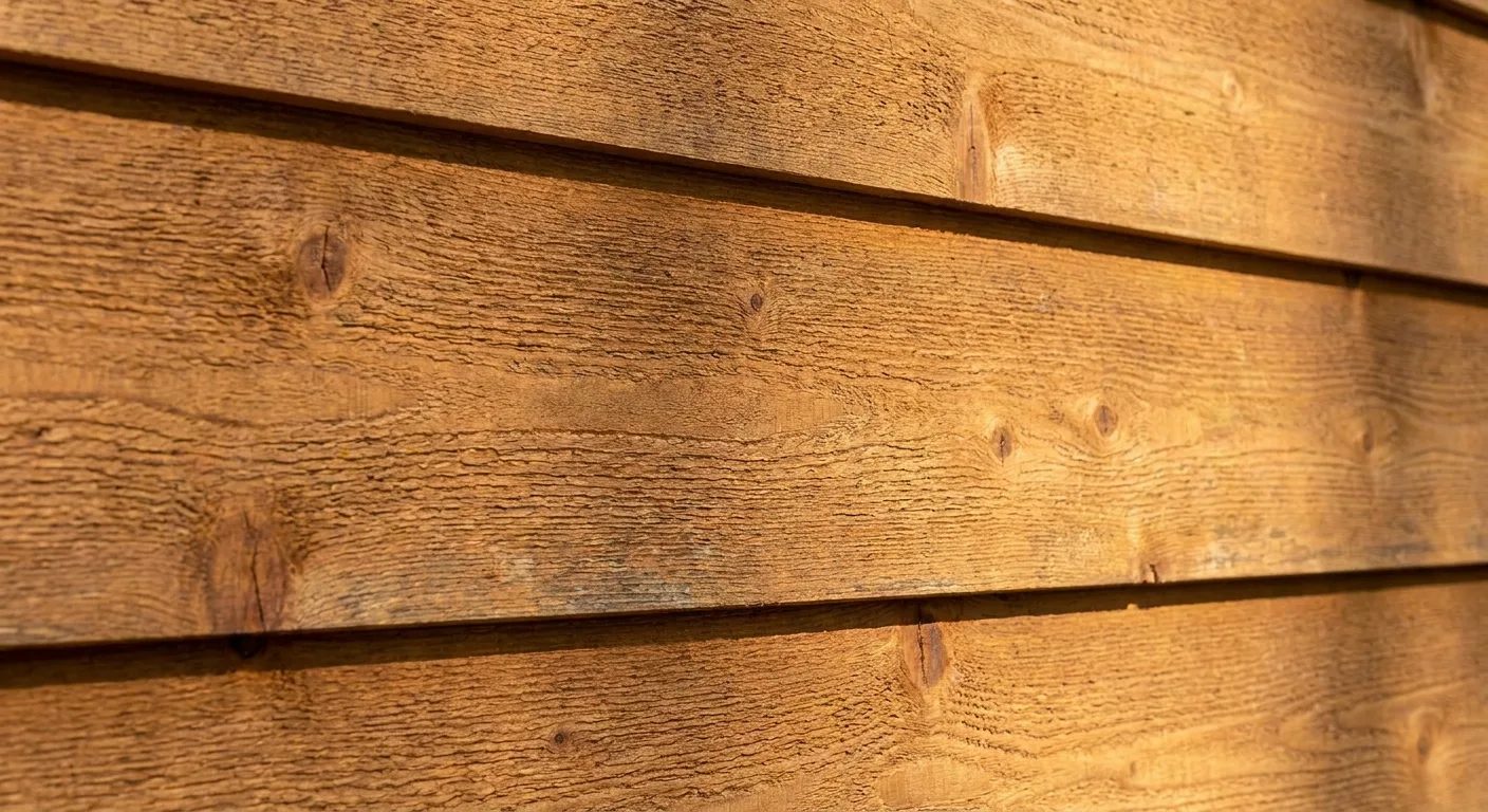 Engineered wood siding elevation with the wood grain texture visible up close.